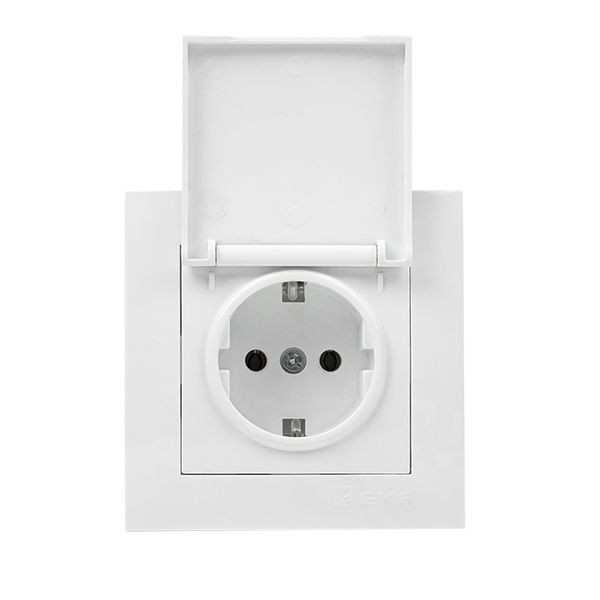 Валенсия розетка 1-местная с/з 16А белая с крышкой и защ, штор, IP44 EKF PROxima EWV10-124-10 Валенсия розетка 1-местная с/з 16А белая с крышкой и защ, штор, IP44 EKF PROxima EWV10-124-10