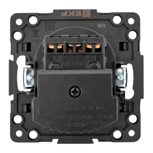 Стокгольм Механизм Розетки 1-местной с/з, USB A+C 16А винтовые клеммы черный с защ, штор, EKF EZR16-2USB-typeA-typeC Стокгольм Механизм Розетки 1-местной с/з, USB A+C 16А винтовые клеммы черный с защ, штор, EKF EZR16-2USB-typeA-typeC