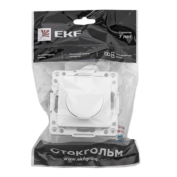 Стокгольм Механизм Розетки 1-местной с/з 16А автоматические клеммы белый с крышкой и защ, штор, IP44 EKF PROxima EYR16-028-10-44 Стокгольм Механизм Розетки 1-местной с/з 16А автоматические клеммы белый с крышкой и защ, штор, IP44 EKF PROxima EYR16-028-10-44