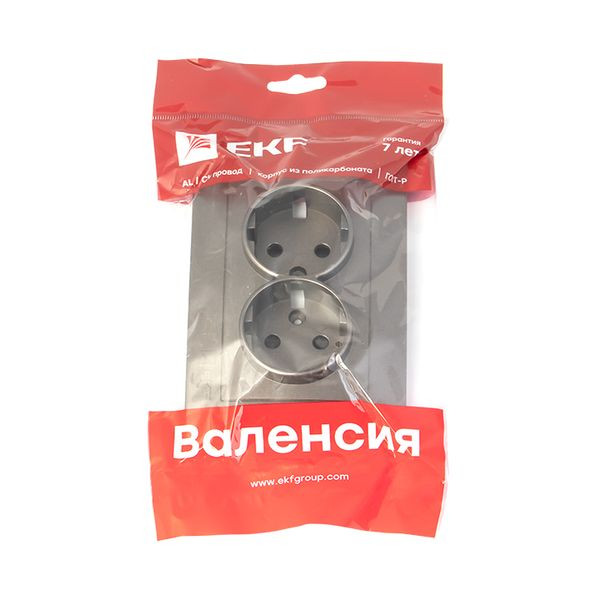 Валенсия лицевая панель розетки 2-местной с/з 16А графит с защ, штор, EKF PROxima ESR16-L-128-60 Валенсия лицевая панель розетки 2-местной с/з 16А графит с защ, штор, EKF PROxima ESR16-L-128-60