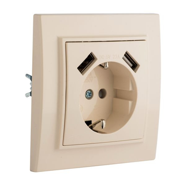 Минск Розетка 1-местная СП с/з 16А бежевая с защ, штор, с 2 USB 2,1А EKF ERR16-028-200-2USB Минск Розетка 1-местная СП с/з 16А бежевая с защ, штор, с 2 USB 2,1А EKF ERR16-028-200-2USB