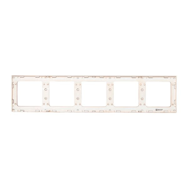Стокгольм Рамка 5-местная белая с линией цвета шампань EKF EAM-G-306-20 Стокгольм Рамка 5-местная белая с линией цвета шампань EKF EAM-G-306-20
