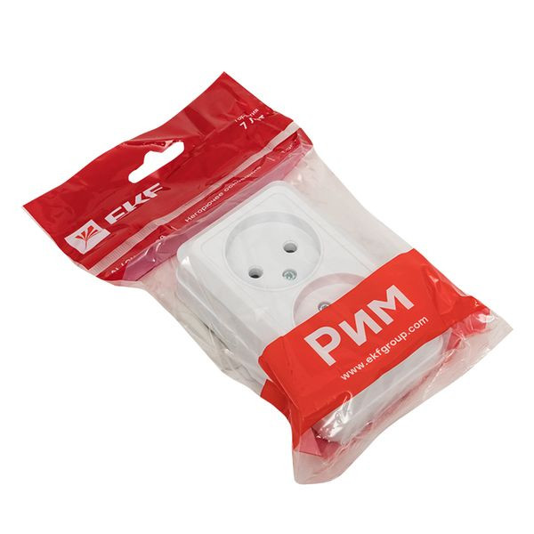 Рим Розетка 2-местная 10А без заземления белая EKF ENR10-102-10 Рим Розетка 2-местная 10А без заземления белая EKF ENR10-102-10