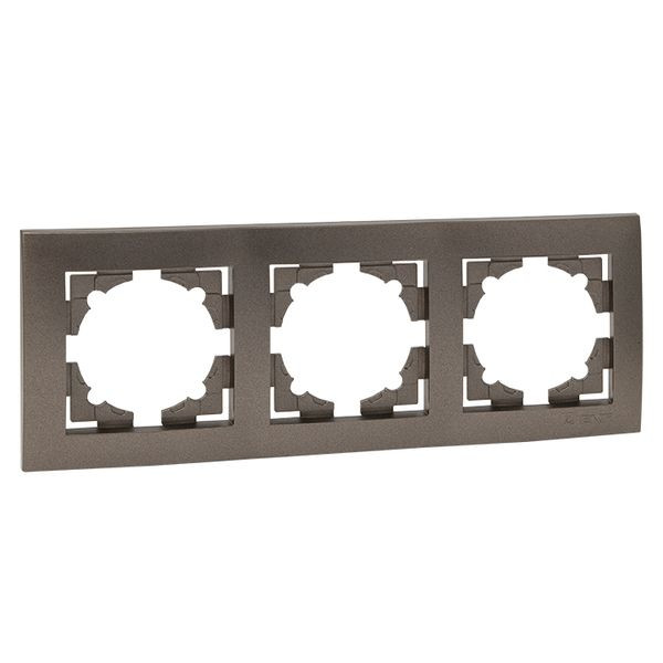 Валенсия Рамка 3-местная графит EKF EWM-G-303-60 Валенсия Рамка 3-местная графит EKF EWM-G-303-60