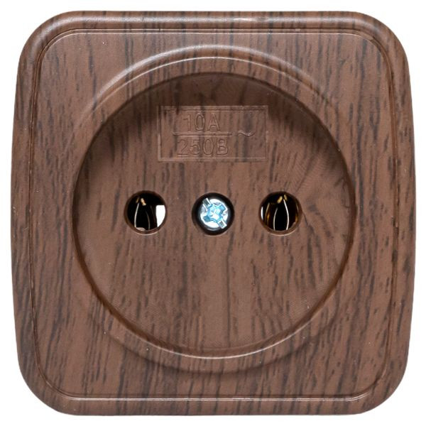 Розетка 1-местная ОП Минск 10А без заземления тёмное дерево EKF EGR10-022-40 Розетка 1-местная ОП Минск 10А без заземления тёмное дерево EKF EGR10-022-40
