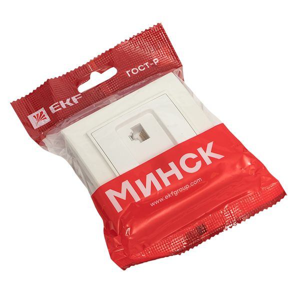 Розетка RJ-45 2-местная СП Минск белая EKF ERK02-035-10 Розетка RJ-45 2-местная СП Минск белая EKF ERK02-035-10