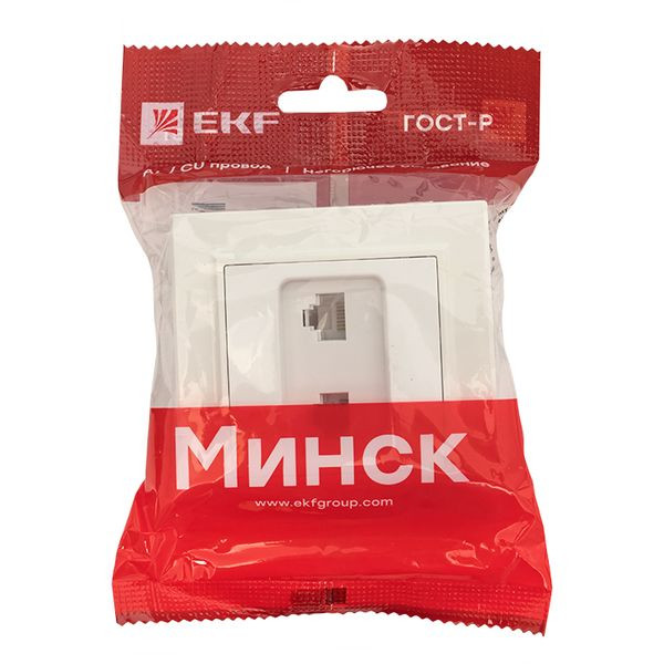 Розетка RJ-45 2-местная СП Минск белая EKF ERK02-035-10 Розетка RJ-45 2-местная СП Минск белая EKF ERK02-035-10