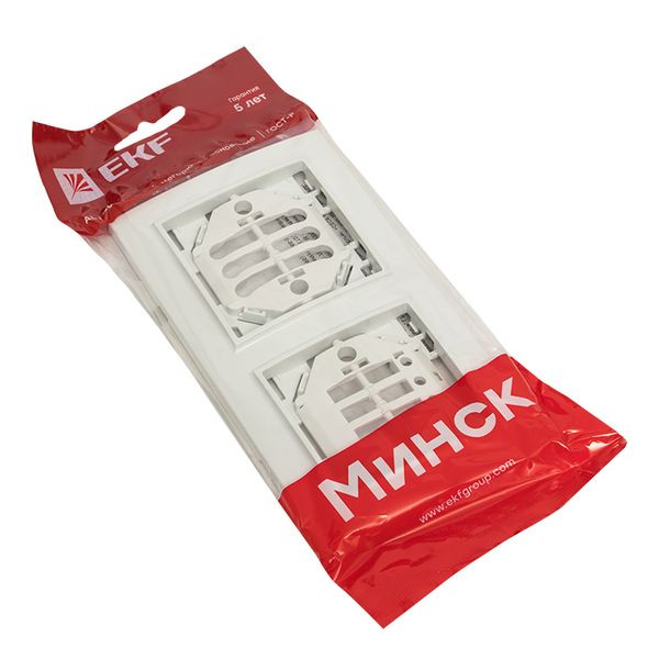 Минск Рамка 2-местная горизонтальная белая EKF Basic ERM-G-302-10 Минск Рамка 2-местная горизонтальная белая EKF Basic ERM-G-302-10