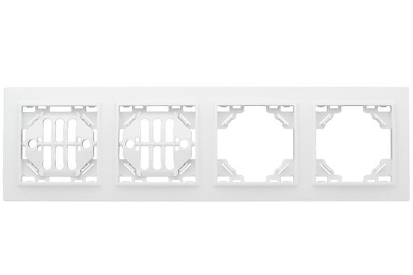 Минск Рамка 4-местная горизонтальная белая EKF Basic ERM-G-304-10 Минск Рамка 4-местная горизонтальная белая EKF Basic ERM-G-304-10