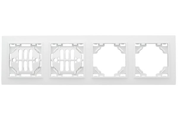 Минск Рамка 4-местная горизонтальная белая EKF Basic ERM-G-304-10 Минск Рамка 4-местная горизонтальная белая EKF Basic ERM-G-304-10