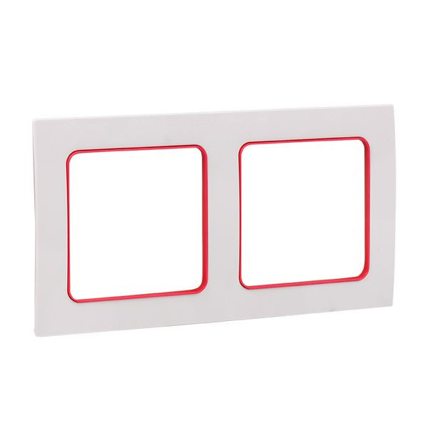 Стокгольм Рамка 2-местная белая с линией цвета красный EKF PROxima EXM-G-305-20 Стокгольм Рамка 2-местная белая с линией цвета красный EKF PROxima EXM-G-305-20