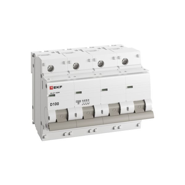 Автоматический выключатель 4P 100А (D) 10kA ВА 47-100M без теплового расцепителя EKF PROxima mcb47100m-4-100D-pro Автоматический выключатель 4P 100А (D) 10kA ВА 47-100M без теплового расцепителя EKF PROxima mcb47100m-4-100D-pro