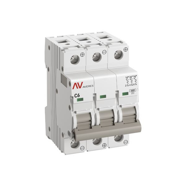 Выключатель автоматический AV-10 DC 3P 6A (C) 10kA EKF AVERES mcb10-DC-3-06C-av Выключатель автоматический AV-10 DC 3P 6A (C) 10kA EKF AVERES mcb10-DC-3-06C-av