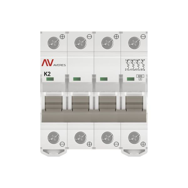 Выключатель автоматический AV-6 DC 4P 2A (K) 6kA EKF AVERES mcb6-DC-4-02K-av Выключатель автоматический AV-6 DC 4P 2A (K) 6kA EKF AVERES mcb6-DC-4-02K-av