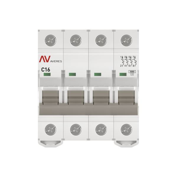 Выключатель автоматический AV-10 4P 16A (C) 10kA EKF AVERES mcb10-4-16C-av Выключатель автоматический AV-10 4P 16A (C) 10kA EKF AVERES mcb10-4-16C-av
