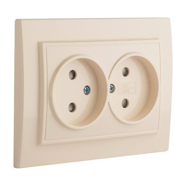 Розетка 2-мест, СП б/з 10А бежевый с защ, штор, Минск EKF ERR10-102-200 Розетка 2-мест, СП б/з 10А бежевый с защ, штор, Минск EKF ERR10-102-200