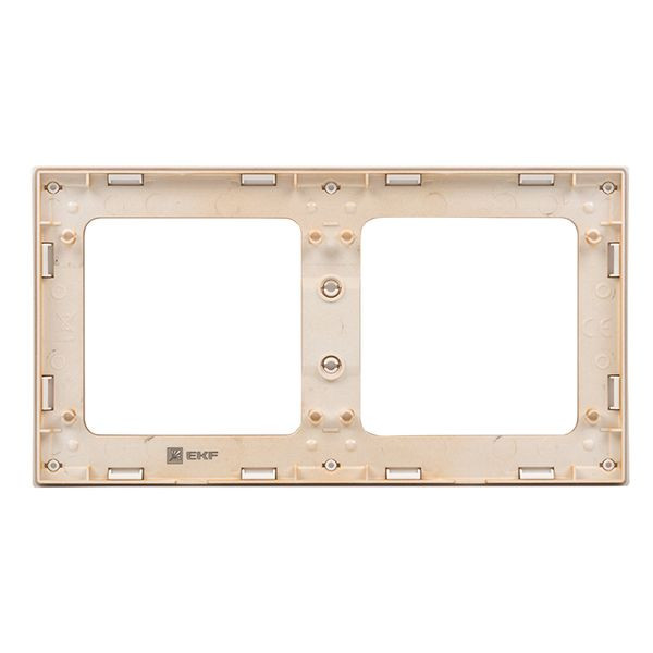 Стокгольм Рамка 2-местная белая с линией цвета шампань EKF PROxima EYM-G-303-10 Стокгольм Рамка 2-местная белая с линией цвета шампань EKF PROxima EYM-G-303-10