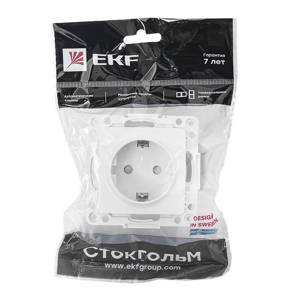 Стокгольм Механизм Розетки 1-местной с/з 16А автоматические клеммы белый с защ, штор, EKF PROxima EYR16-028-10 Стокгольм Механизм Розетки 1-местной с/з 16А автоматические клеммы белый с защ, штор, EKF PROxima EYR16-028-10