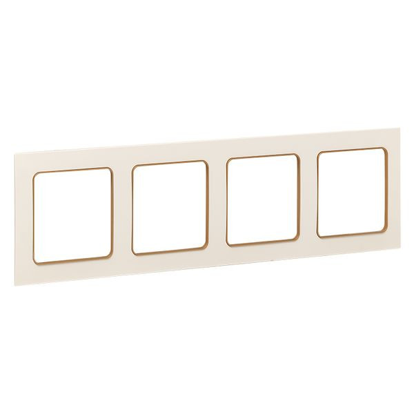 Стокгольм Рамка 4-местная белая с линией цвета шампань EKF PROxima EAM-G-303-20 Стокгольм Рамка 4-местная белая с линией цвета шампань EKF PROxima EAM-G-303-20