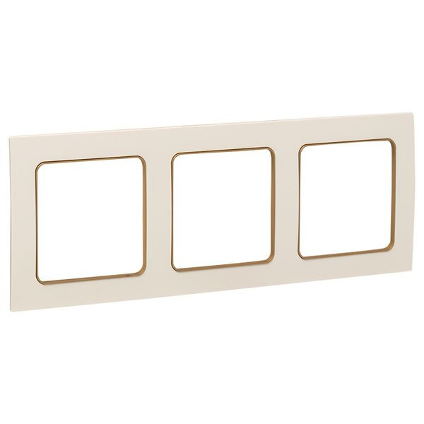 Стокгольм Рамка 3-местная белая с линией цвета шампань EKF PROxima EAM-G-302-20 Стокгольм Рамка 3-местная белая с линией цвета шампань EKF PROxima EAM-G-302-20