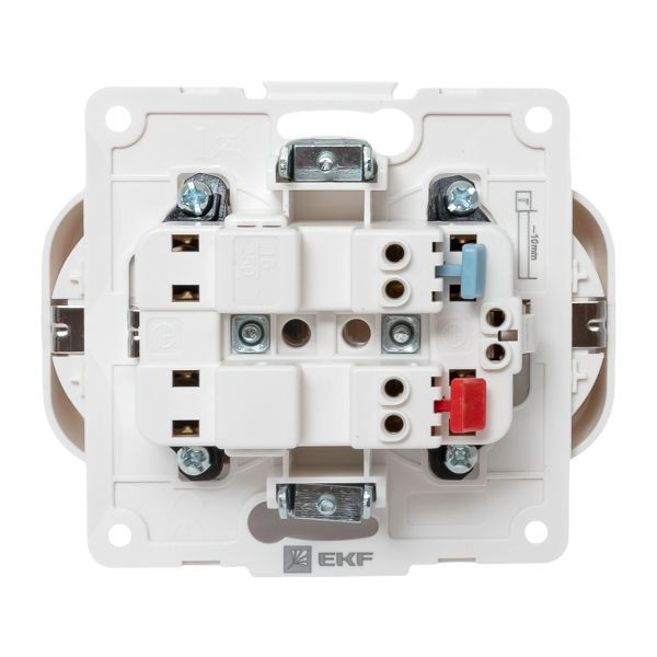 Стокгольм Механизм Розетки 2-местной с/з 16А автоматические клеммы белый с защ, штор, EKF PROxima EYR16-128-10 Стокгольм Механизм Розетки 2-местной с/з 16А автоматические клеммы белый с защ, штор, EKF PROxima EYR16-128-10
