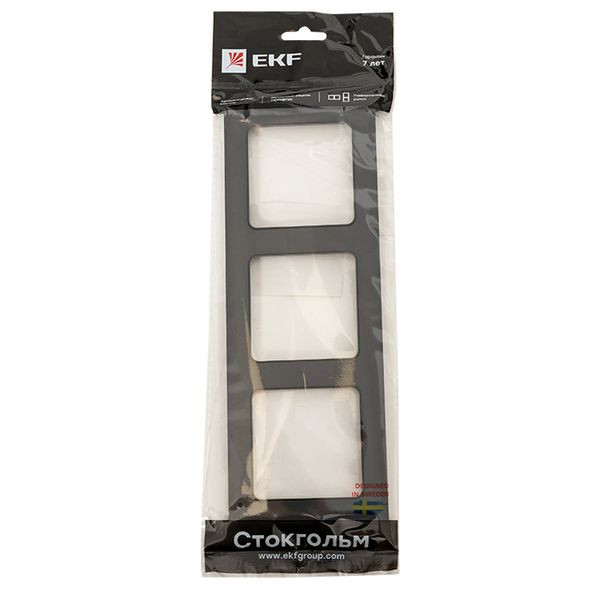 Стокгольм Рамка 3-местная черная EKF PROxima EAM-G-302-30 Стокгольм Рамка 3-местная черная EKF PROxima EAM-G-302-30