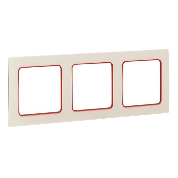 Стокгольм Рамка 3-местная белая с линией цвета красный EKF PROxima EAM-G-304-10 Стокгольм Рамка 3-местная белая с линией цвета красный EKF PROxima EAM-G-304-10