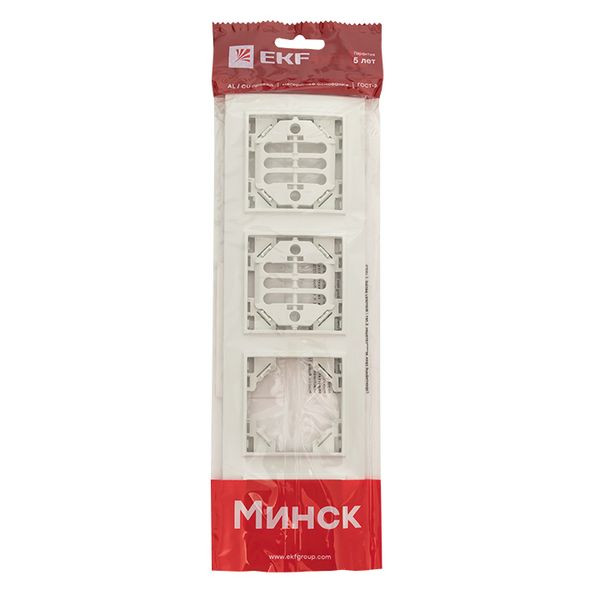 Минск Рамка 4-местная горизонтальная белая EKF Basic ERM-G-304-10 Минск Рамка 4-местная горизонтальная белая EKF Basic ERM-G-304-10