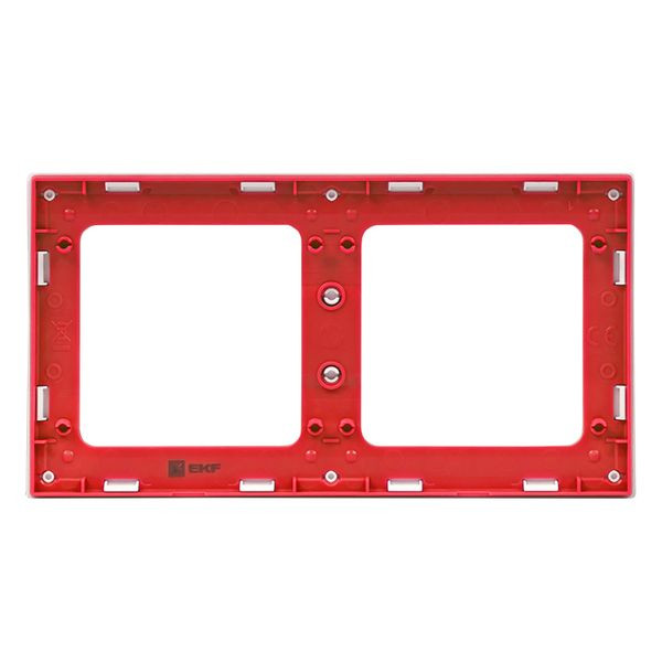 Стокгольм Рамка 2-местная белая с линией цвета красный EKF PROxima EXM-G-305-20 Стокгольм Рамка 2-местная белая с линией цвета красный EKF PROxima EXM-G-305-20