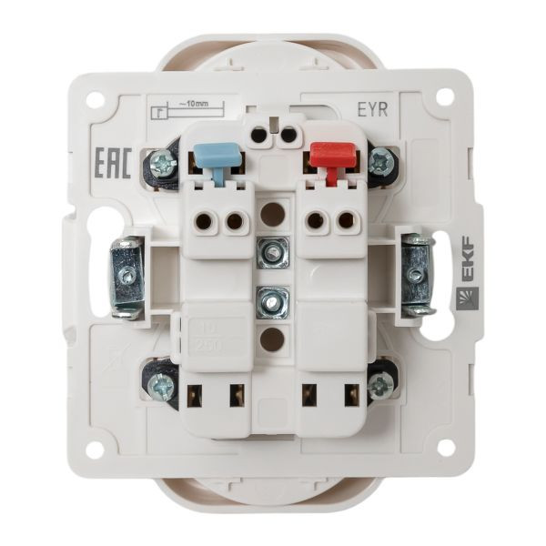 Стокгольм Механизм Розетки 2-местной б/з 10А автоматические клеммы белый с защ, штор, EKF PROxima EYR10-102-10 Стокгольм Механизм Розетки 2-местной б/з 10А автоматические клеммы белый с защ, штор, EKF PROxima EYR10-102-10