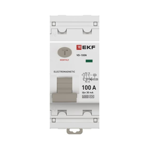 Выключатель дифференциального тока ВД-100N 2P 100А 30мА A эл-мех 6кА PROXIMA EKF E1026MA10030 Выключатель дифференциального тока ВД-100N 2P 100А 30мА A эл-мех 6кА PROXIMA EKF E1026MA10030