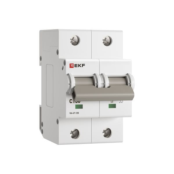 Автоматический выключатель ВА 47-125 2P 100А (C) 15кА PROXIMA EKF mcb47125-2-100C Автоматический выключатель ВА 47-125 2P 100А (C) 15кА PROXIMA EKF mcb47125-2-100C
