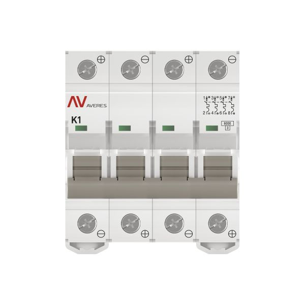 Выключатель автоматический AV-6 DC 4P 1A (K) 6kA EKF AVERES mcb6-DC-4-01K-av Выключатель автоматический AV-6 DC 4P 1A (K) 6kA EKF AVERES mcb6-DC-4-01K-av