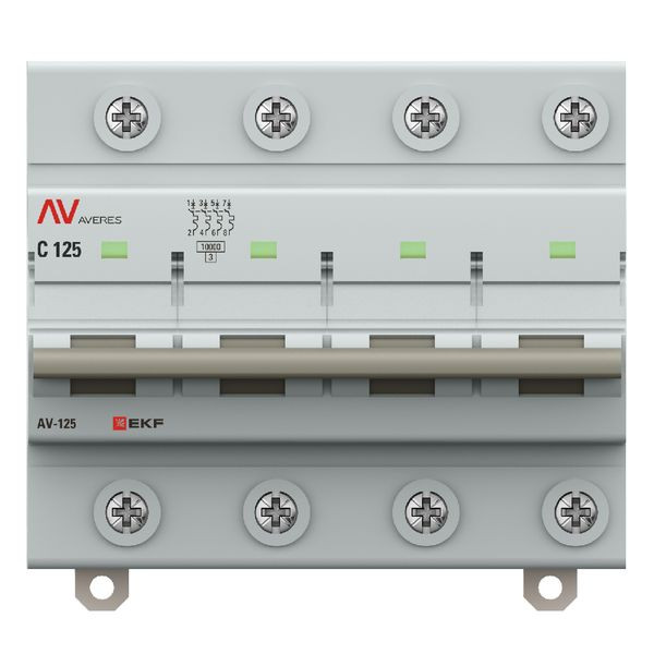 Выключатель автоматический AV-125 4P 100A (D) 10kA EKF AVERES mcb125-4-100D-av Выключатель автоматический AV-125 4P 100A (D) 10kA EKF AVERES mcb125-4-100D-av