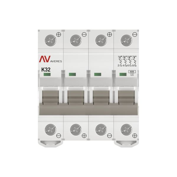 Выключатель автоматический AV-6 DC 4P 32A (K) 6kA EKF AVERES mcb6-DC-4-32K-av Выключатель автоматический AV-6 DC 4P 32A (K) 6kA EKF AVERES mcb6-DC-4-32K-av