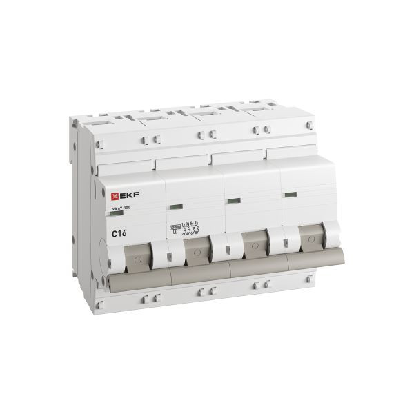 Автоматический выключатель 4P 16А (C) 10kA ВА 47-100 EKF PROxima mcb47100-4-16C-pro Автоматический выключатель 4P 16А (C) 10kA ВА 47-100 EKF PROxima mcb47100-4-16C-pro