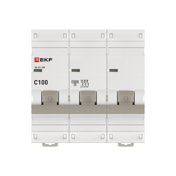 Автоматический выключатель 3P 100А (C) 10kA ВА 47-100 EKF PROxima mcb47100-3-100C-pro Автоматический выключатель 3P 100А (C) 10kA ВА 47-100 EKF PROxima mcb47100-3-100C-pro
