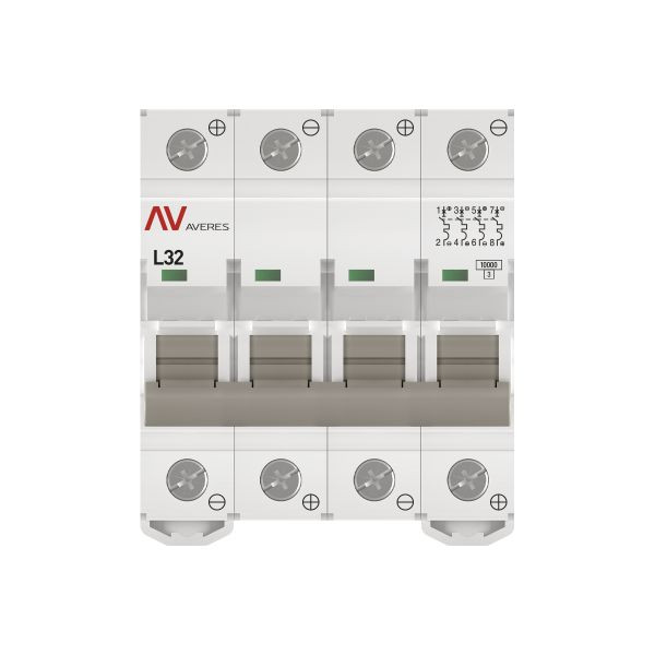 Выключатель автоматический AV-10 DC 4P 32A (L) 10kA EKF AVERES mcb10-DC-4-32L-av Выключатель автоматический AV-10 DC 4P 32A (L) 10kA EKF AVERES mcb10-DC-4-32L-av