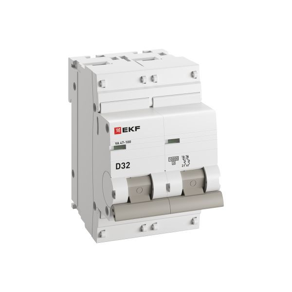 Автоматический выключатель 2P 32А (D) 10kA ВА 47-100 EKF PROxima mcb47100-2-32D-pro Автоматический выключатель 2P 32А (D) 10kA ВА 47-100 EKF PROxima mcb47100-2-32D-pro