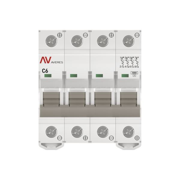 Выключатель автоматический AV-10 DC 4P 6A (C) 10kA EKF AVERES mcb10-DC-4-06C-av Выключатель автоматический AV-10 DC 4P 6A (C) 10kA EKF AVERES mcb10-DC-4-06C-av