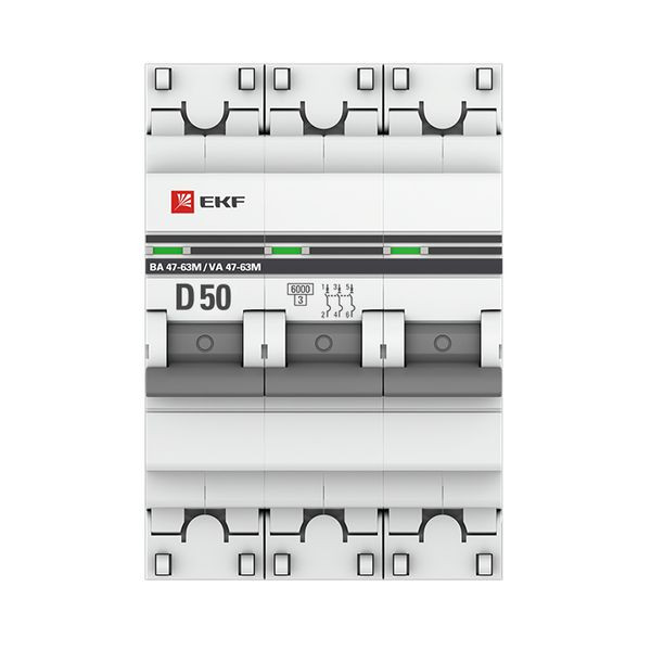 Автоматический выключатель 3P 50А (D) 6кА ВА 47-63M без теплового расцепителя EKF PROxima mcb4763m-6-3-50D-pro Автоматический выключатель 3P 50А (D) 6кА ВА 47-63M без теплового расцепителя EKF PROxima mcb4763m-6-3-50D-pro