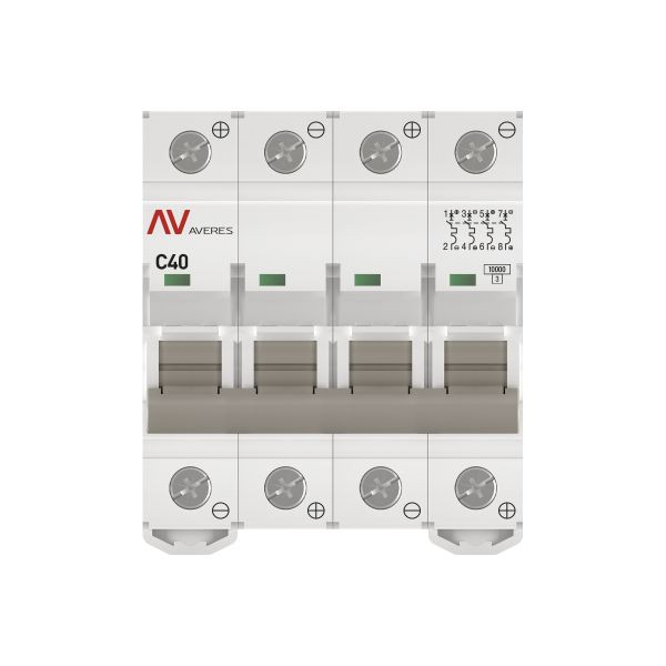 Выключатель автоматический AV-10 DC 4P 40A (C) 10kA EKF AVERES mcb10-DC-4-40C-av Выключатель автоматический AV-10 DC 4P 40A (C) 10kA EKF AVERES mcb10-DC-4-40C-av