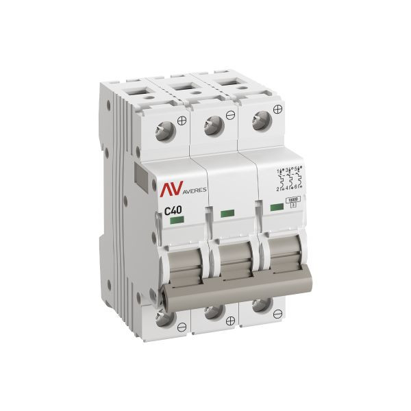Выключатель автоматический AV-10 DC 3P 40A (C) 10kA EKF AVERES mcb10-DC-3-40C-av Выключатель автоматический AV-10 DC 3P 40A (C) 10kA EKF AVERES mcb10-DC-3-40C-av