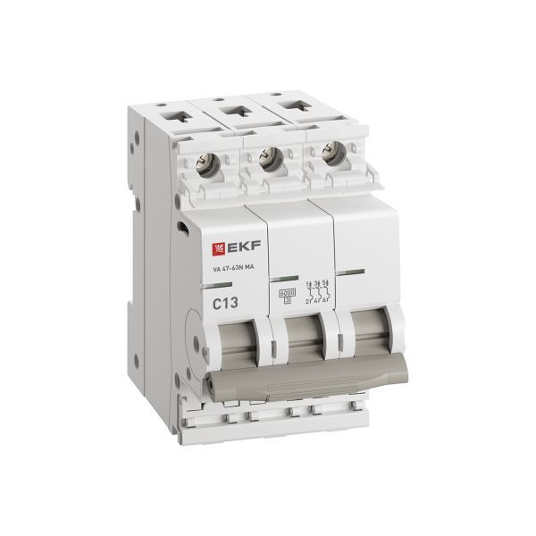Автоматический выключатель ВА 47-63N MA 3P 13А (C) 6кА без теплового расцепителя PROXIMA EKF M63MA6313C Автоматический выключатель ВА 47-63N MA 3P 13А (C) 6кА без теплового расцепителя PROXIMA EKF M63MA6313C