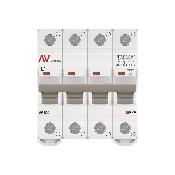 Выключатель автоматический AV-6 DC 4P 1A (L) 6kA EKF AVERES mcb6-DC-4-01L-av Выключатель автоматический AV-6 DC 4P 1A (L) 6kA EKF AVERES mcb6-DC-4-01L-av