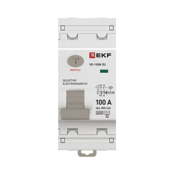 Выключатель дифференциального тока ВД-100N (S) 2P 100А 300мА тип AC эл-мех 6кА PROXIMA EKF E1026MS100300 Выключатель дифференциального тока ВД-100N (S) 2P 100А 300мА тип AC эл-мех 6кА PROXIMA EKF E1026MS100300