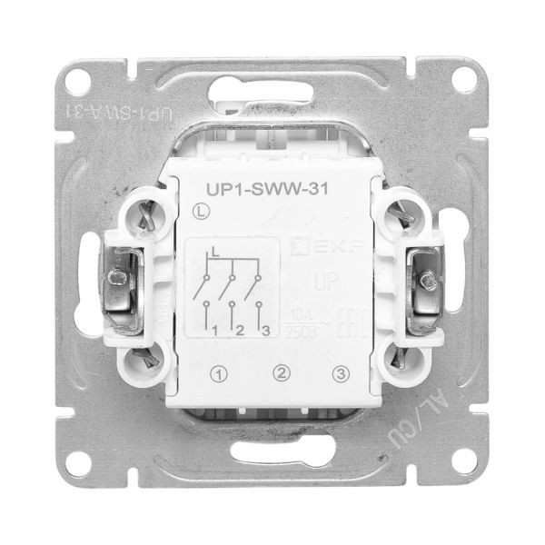 Механизм выключателя, трёхклавишный, алюминий Эпика EKF Механизм выключателя, трёхклавишный, алюминий Эпика EKF