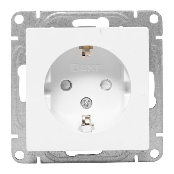 Механизм розетки, 16А, с заземлением, со шторками, белый Эпика EKF Механизм розетки, 16А, с заземлением, со шторками, белый Эпика EKF