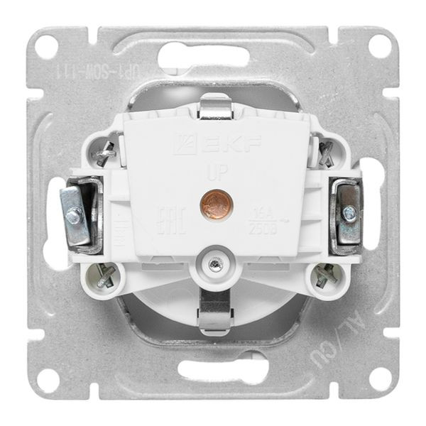 Механизм розетки, 16А, с заземлением, со шторками, белый Эпика EKF Механизм розетки, 16А, с заземлением, со шторками, белый Эпика EKF
