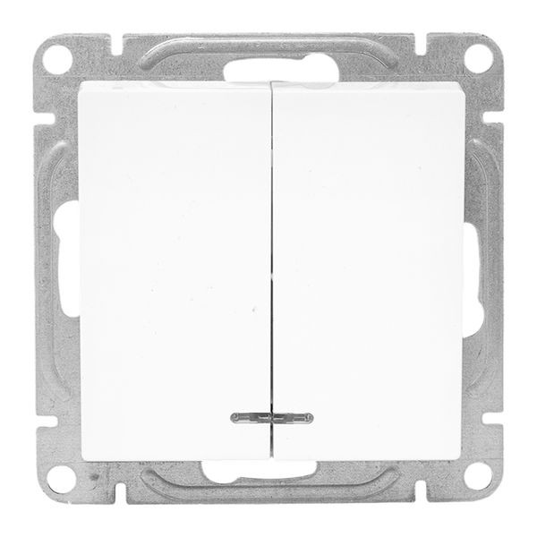 Механизм выключателя, двухклавишный, с подсветкой, белый Эпика EKF Механизм выключателя, двухклавишный, с подсветкой, белый Эпика EKF